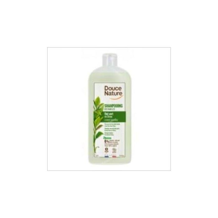 DOUCE NATURE Champú Té Verde 1L para Todo Tipo de Cabellos - Calmante e Hidratante, Uso Frecuente