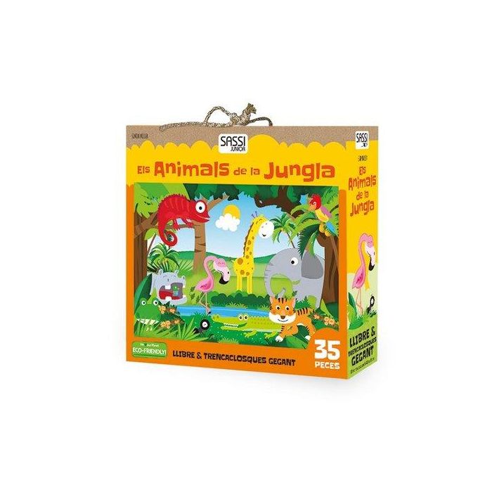 Puzle Gigante Y Libro Sassi Manolito Books Els Animals De La Jungla - Catalan 35 Piezas (+5 Años)