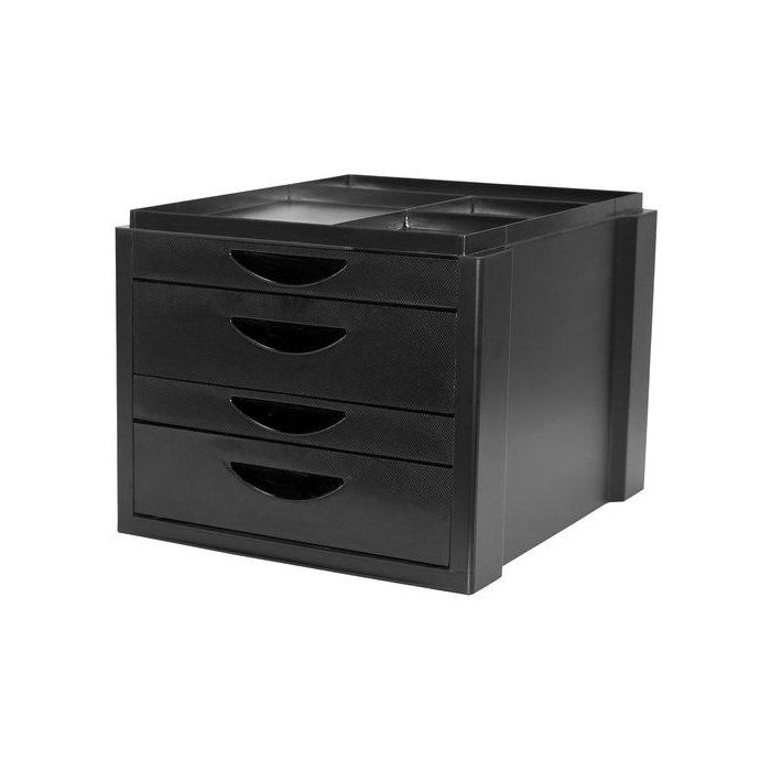 Modulo Olef 4 Cajones Mixtos (2 Grandes + 2 Pequeños) Color Negro