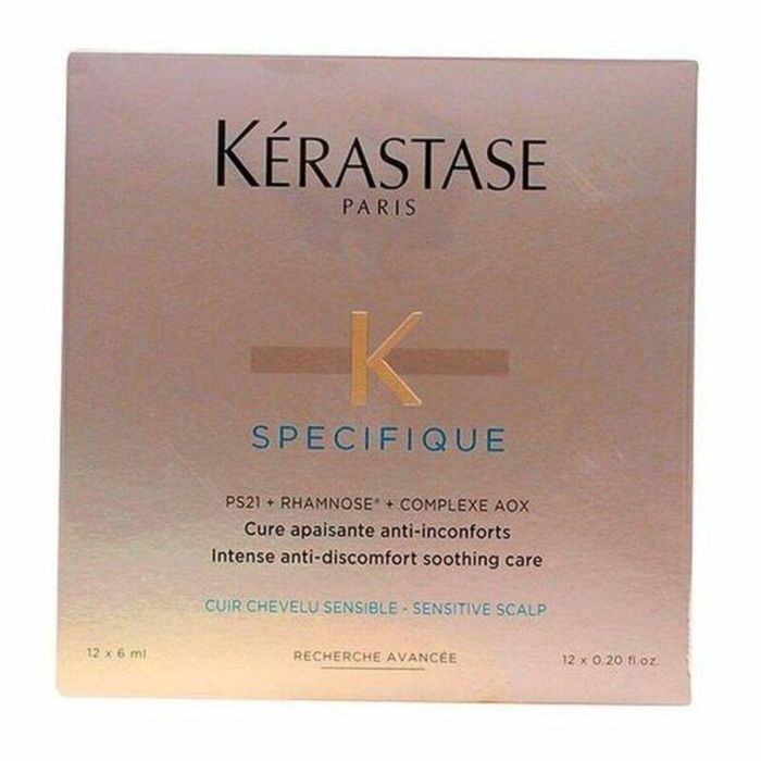 Kérastase SPÉCIFIQUE Cure Apaisante Intense Tratamiento Calmante Hidratante Anti-irritaciones Cuero Cabelludo Sensible 12x6ml Kérastase SPÉCIFIQUE Cure Apaisante Intense Tratamiento Calmante Hidratante Anti-irritaciones Cuero Cabelludo Sensible 12x6ml