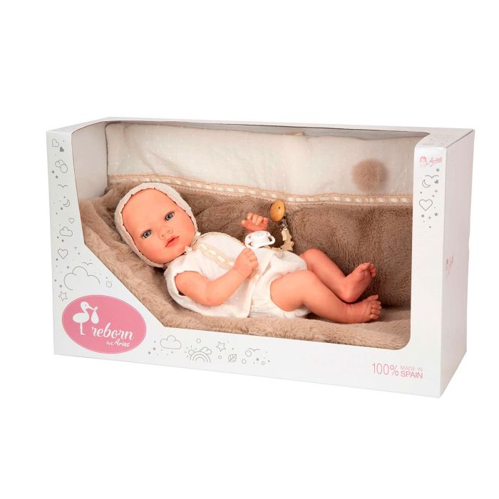 Muñecas Arias Muñeca Reborn Jade 38 cm con Manta, Cuerpo de Vinilo y Sexo Niña. Pelo Castaño, Recomendada +3 años. 1 Muñecas Arias Muñeca Reborn Jade 38 cm con Manta, Cuerpo de Vinilo y Sexo Niña. Pelo Castaño, Recomendada +3 años. 1