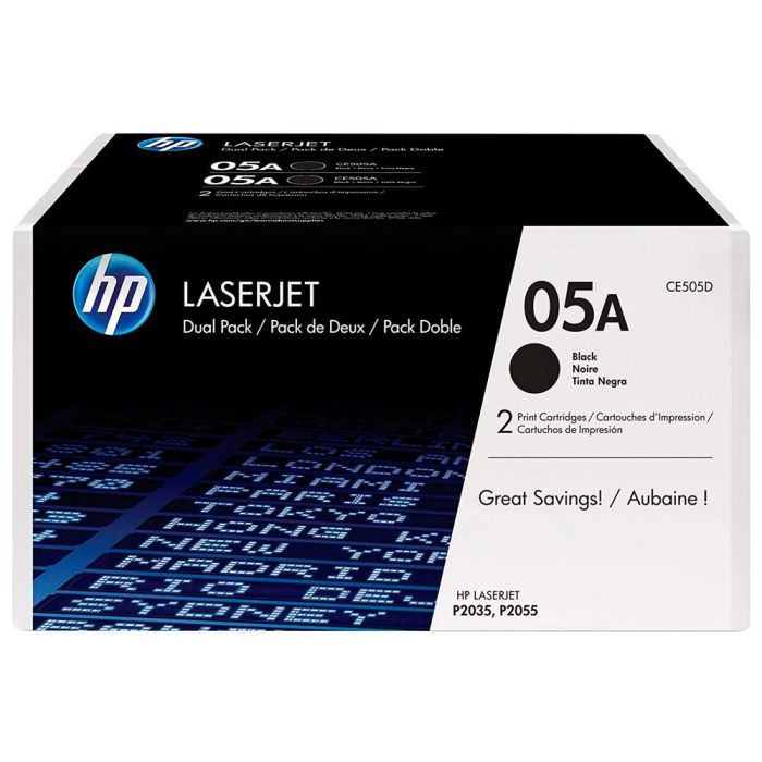 Toner Hp 05A Laserjet P2033 - 2035 - 2036 - 2037 - 2054 - 2055 - 2056 - 2057 Negro Pack De 2 Unidades 2.300 Pag 1