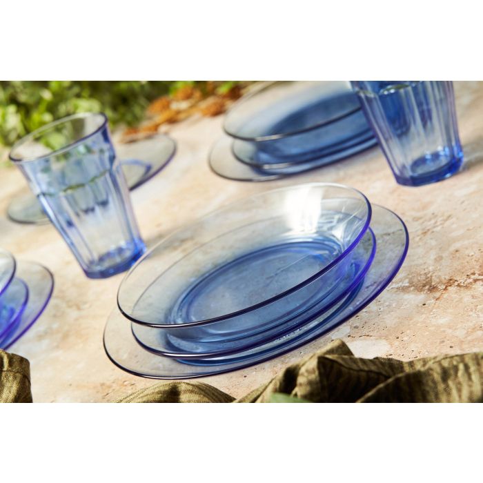 Duralex Vajilla Marine Lys 12 piezas, Platos Llano 23.5 cm, Hondo 19.5 cm, Postre 19 cm (2 Unidades) 2