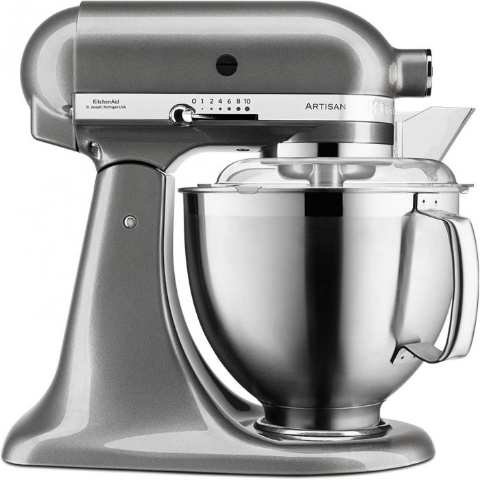 Kitchenaid 5KSM185 PS EMS Robot de Cocina Artisan, 4.8L, Cabezal Inclinable, Acero Inoxidable, Incluye Accesorios