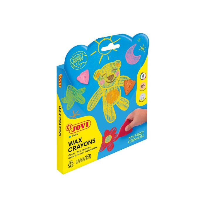 Lapices De Cera Jovi My First Crayon Forma De Oso Caja De 8 Unidades Colores Surtidos 1