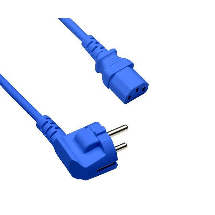 Noname Power cord Europe CEE 7/7 90° to C13, 0,75mm², VDE, Blue, length 1,80m Noname Power cord Europe CEE 7/7 90° to C13, 0,75mm², VDE, Blue, length 1,80m