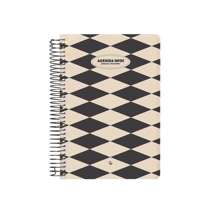 Agenda Espiral Liderpapel Classic A4 2025 Dia Pagina Blanco Y Negro 1 Papel 70 gr 1