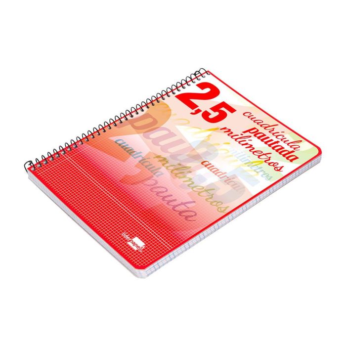 Cuaderno Espiral Liderpapel Cuarto Pautaguia Tapa Blanda 40H 75 gr Cuadro Pautado 2,5 mmcon Margen Colores Surtidos 10 unidades 7