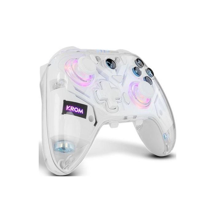 Krom NXKROMKRYSTAL Gamepad Inalámbrico Transparente Bluetooth RGB para PC Nintendo Switch Android iOS 1