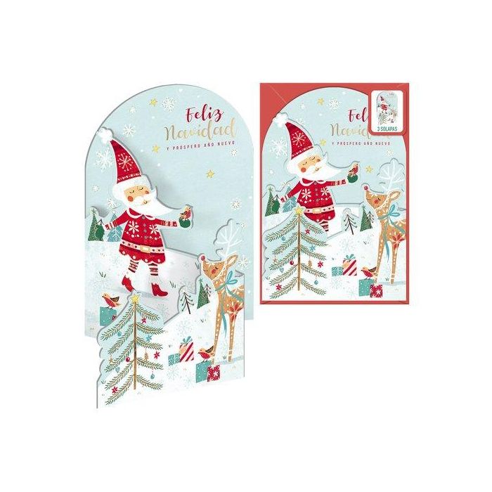 Christmas Dohe Escenas Desplegables 115X170 Santa En La Nieve 6 unidades