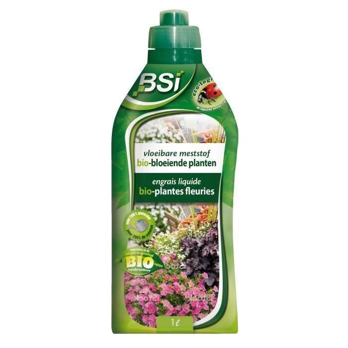 BSI BSI5420046650093 Abono orgánico líquido para plantas con flor, estimula la floración, con oligoelementos 1L BSI BSI5420046650093 Abono orgánico líquido para plantas con flor, estimula la floración, con oligoelementos 1L