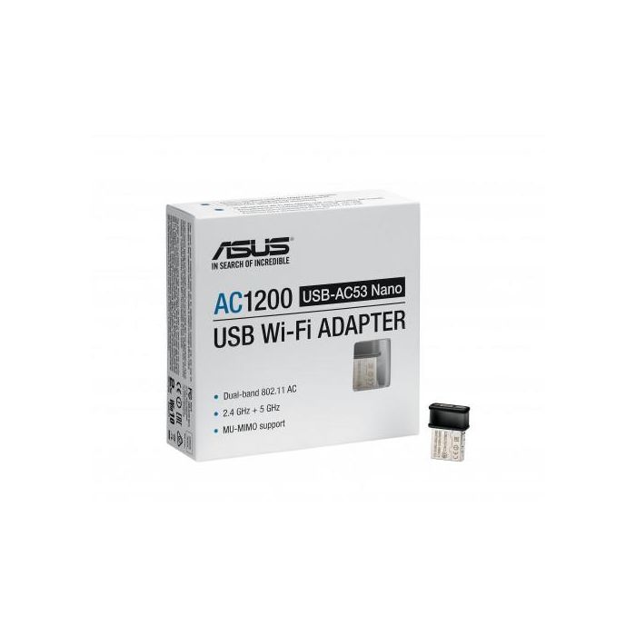 Adaptador USB - WiFi Asus USB-AC53 NANO/ 1200Mbps 2 Adaptador USB - WiFi Asus USB-AC53 NANO/ 1200Mbps 2