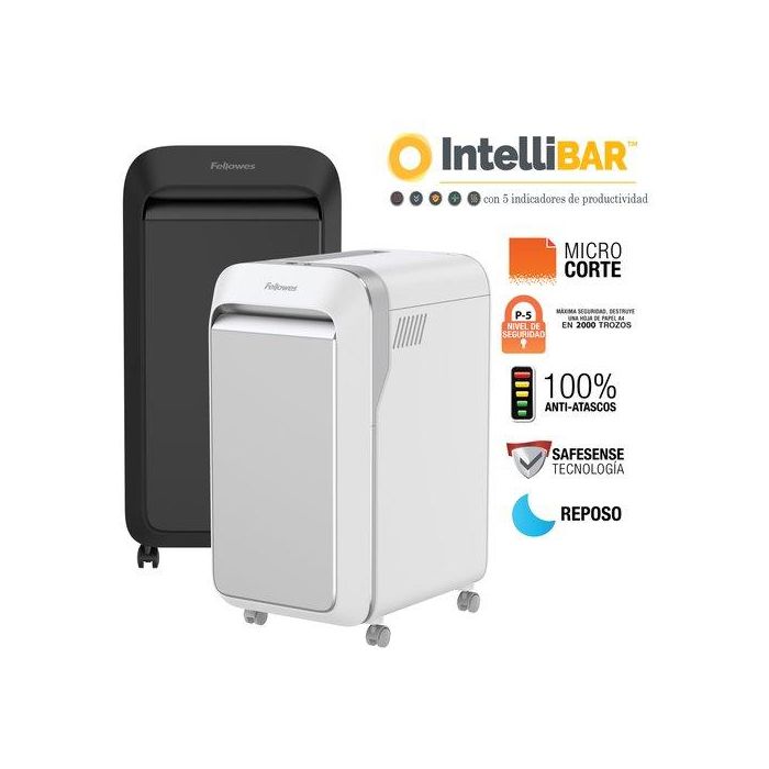 Destructora Fellowes Lx221 Negra (20H Partic.) Nv.Seg.5- Particula 2X12Mm, Ancho 200Mm, Dep.30L