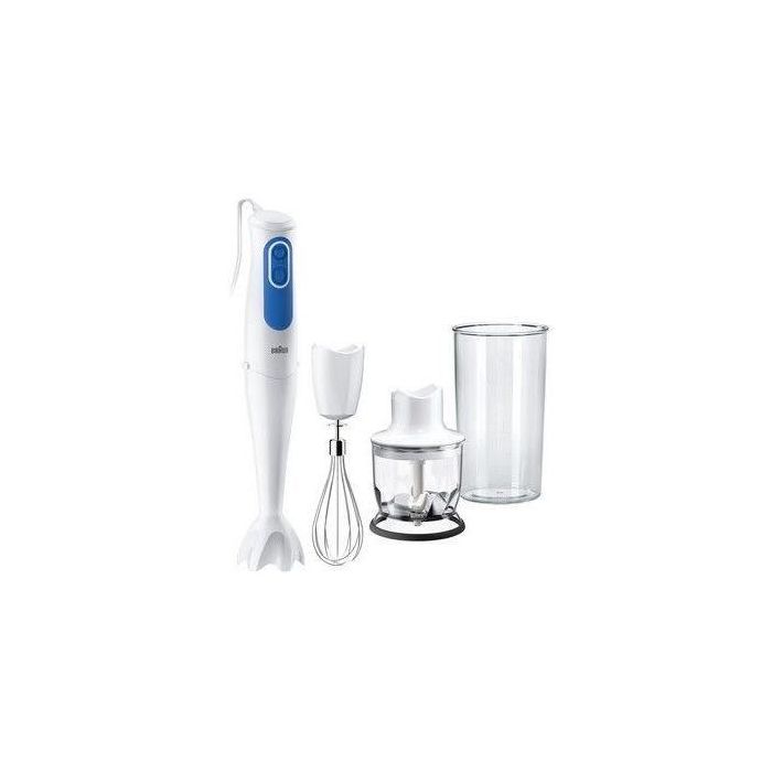Braun MQ3025WH Batidora de mano con mini picadora y taza medidora 600ml, tecnología PowerBell Plus y Control Splash antisalpicaduras, Blanco y Azul 0 Braun MQ3025WH Batidora de mano con mini picadora y taza medidora 600ml, tecnología PowerBell Plus y Control Splash antisalpicaduras, Blanco y Azul 0