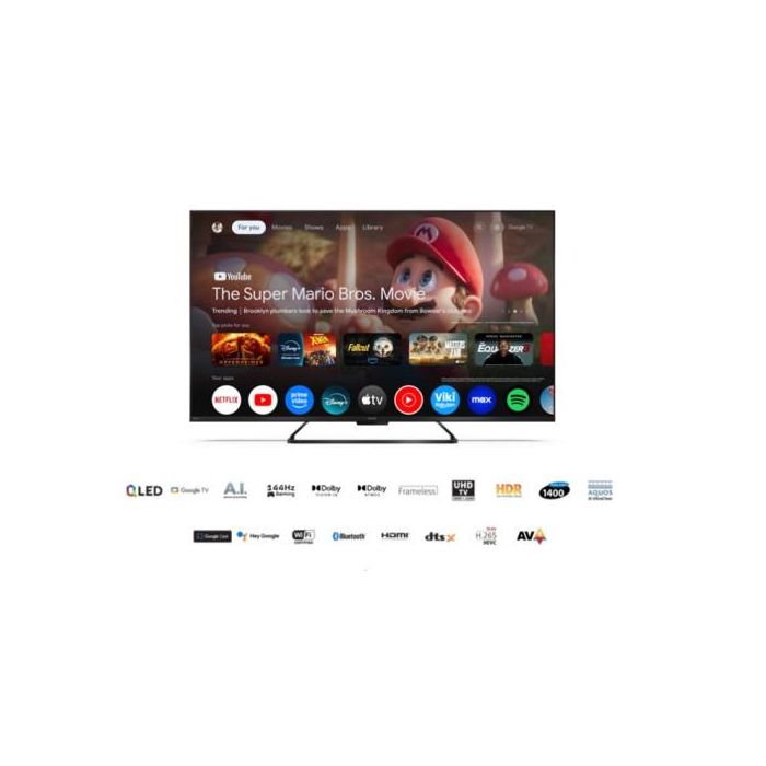 Sharp 4T-C55HR7265EB Google TV 55" 4K Ultra HD QLED Dolby Vision IQ Atmos 144Hz para Gaming