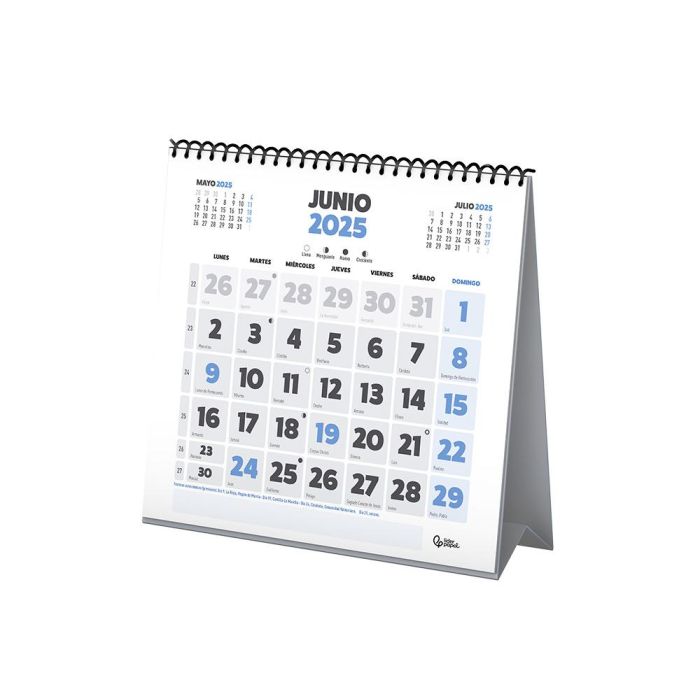 Calendario Espiral Triangular Liderpapel De Sobremesa Serie Clasico 2025 14x15 cm Papel 128 gr 2