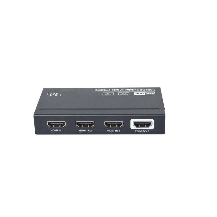 Vivolink VLSW131 HDMI Switcher 3x1 4K@60Hz, HDR, Dolby Vision, 18Gbps, HDCP 2.2, Conmutación Auto, Control IR, Alimentación HDMI 1