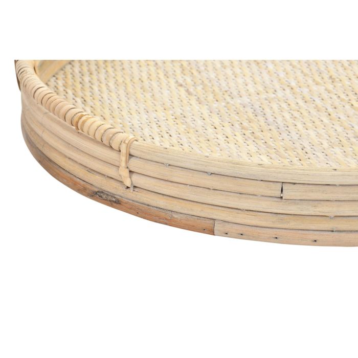 DKD Home Decor Bandeja Balines Ratán Natural 46 x 5.5 x 50.5 cm Set de 2 Unidades 3