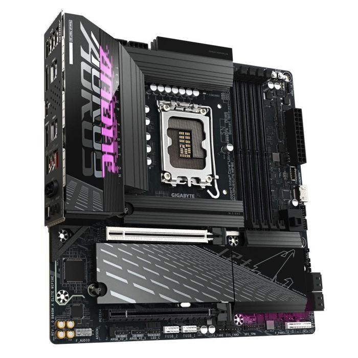 GIGABYTE B860M AORUS ELITE WIFI6E Placa Base micro ATX Intel B860 LGA 1851 DDR5 9200MHz PCIe 5.0 Wi-Fi 6E 2.5GbE LAN 2