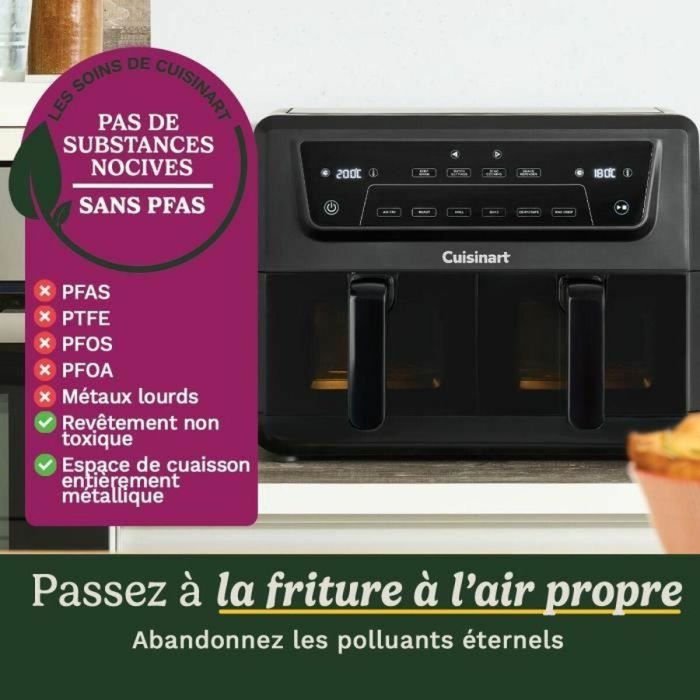 Cuisinart Freidora de Aire AFD10XBLE, Doble Tanque, Negra, Capacidad 10,4 L, 2400 W 4 Cuisinart Freidora de Aire AFD10XBLE, Doble Tanque, Negra, Capacidad 10,4 L, 2400 W 4