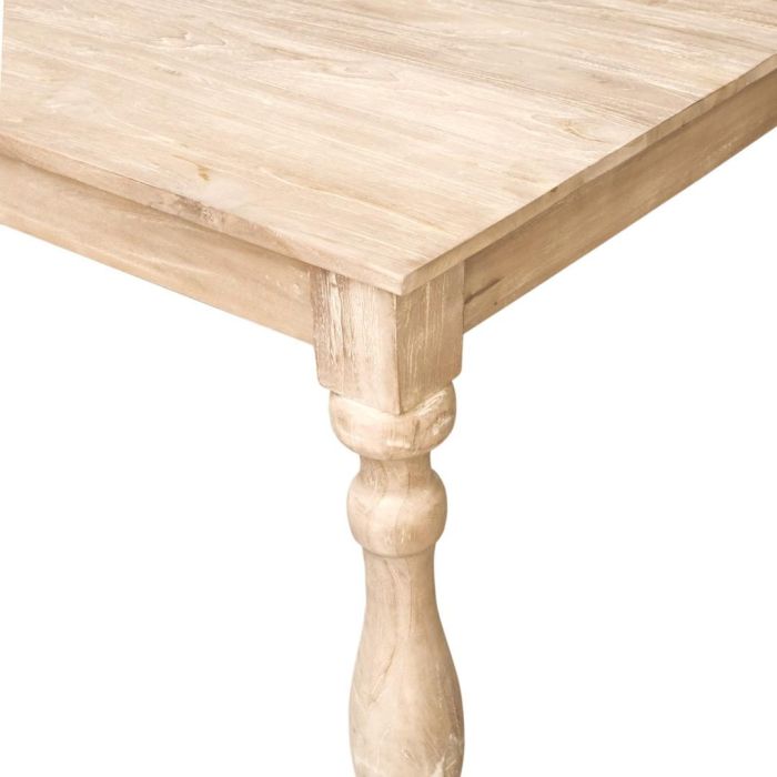 Mesa de Comedor Home ESPRIT Blanco madera de teca 195 X 97 X 77 cm 2 Mesa de Comedor Home ESPRIT Blanco madera de teca 195 X 97 X 77 cm 2