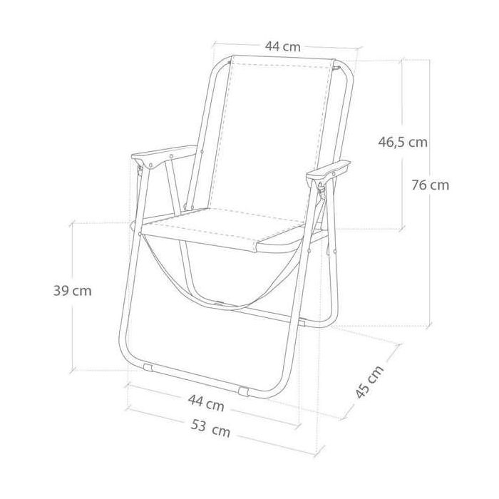 Silla playa aluminio plegable fija marinera 44x45x76 cm 1