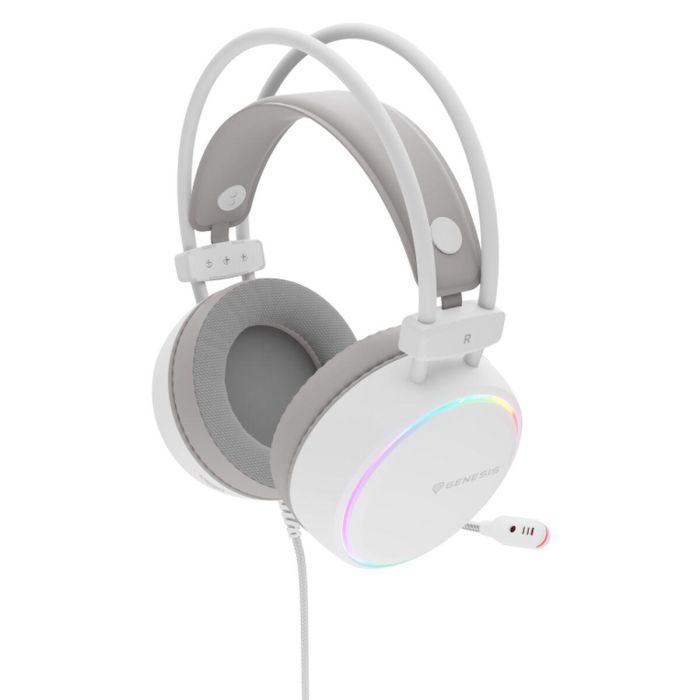GENESIS NSG-2308 Neon 613 G2 Auriculares Gaming de Diadema Alámbricos con Micrófono, USB y Jack 3.5mm, 50mm, RGB, Blanco 5