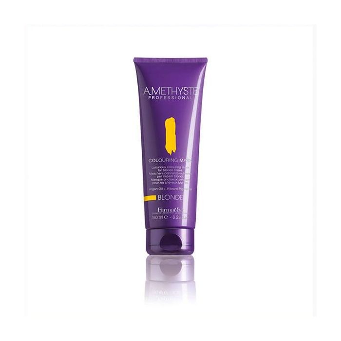 Farmavita Amethyste Colouring Mask Blonde 250ml – Mascarilla Colorante Revitalizante con Argán para Cabello Rubio, Nutrición y Brillo