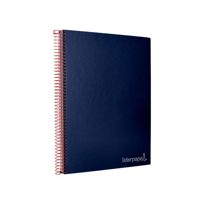 Cuaderno Espiral Liderpapel A4 Micro Jolly Tapa Forrada 140H 75 gr Cuadro 5 mm 5 Bandas 4 Taladros Color Azul 5