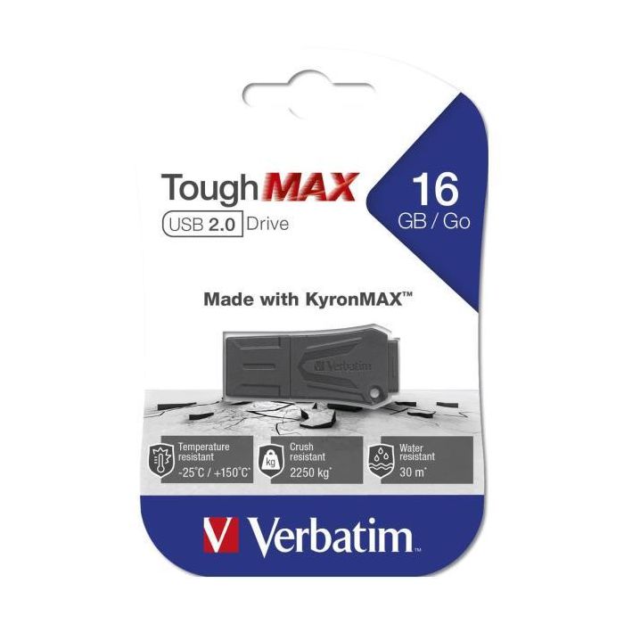 Verbatim ToughMAX Memoria USB 16GB USB 2.0 - Construida con KyronMAX para Máxima Resistencia, Protección Extrema contra Daños Físicos 2