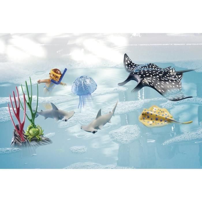 PLAYMOBIL 71623 Wiltopia Plataforma Análisis Arrecife Sostenible Juguete Catamarán Solar con Lupa y Accesorios +4 años 2