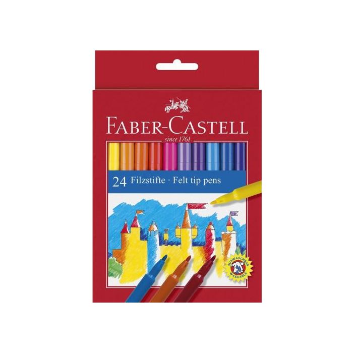 Faber-Castell Estuche Cartón 24 Rotuladores Escolares 554202 Multicolor