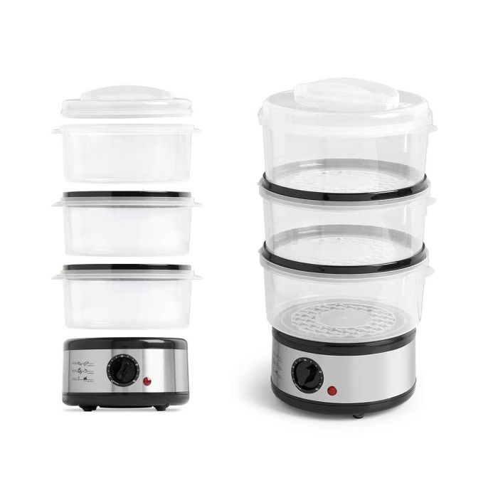 Vaporera 3 niveles acero inoxidable 500W 2.5L Argon 23x39.5x19.5 cm (6 Unidades) Vaporera 3 niveles acero inoxidable 500W 2.5L Argon 23x39.5x19.5 cm (6 Unidades)