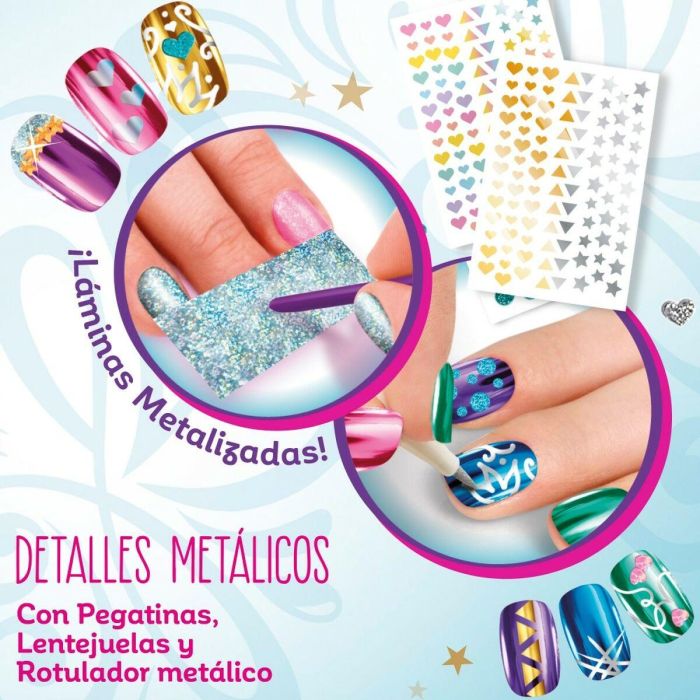 Set de Belleza Cra-Z-Art 1,5 x 4,5 x 1,5 cm Infantil metálico Arcoíris Uñas 4 Unidades 3