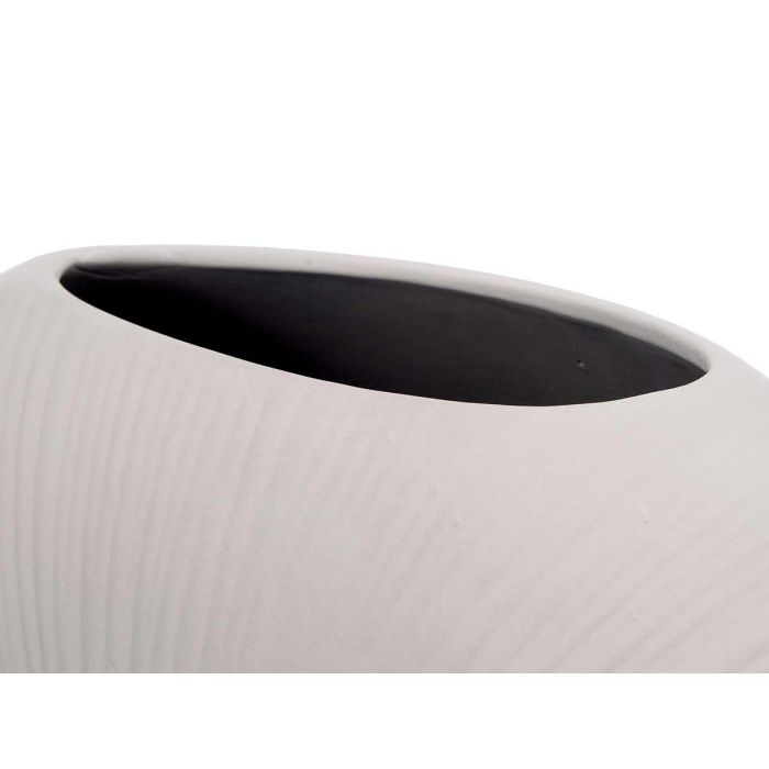 Jarrón de Cerámica Circular Gris 40 cm - Giftdecor (2 Unidades) 3 Jarrón de Cerámica Circular Gris 40 cm - Giftdecor (2 Unidades) 3