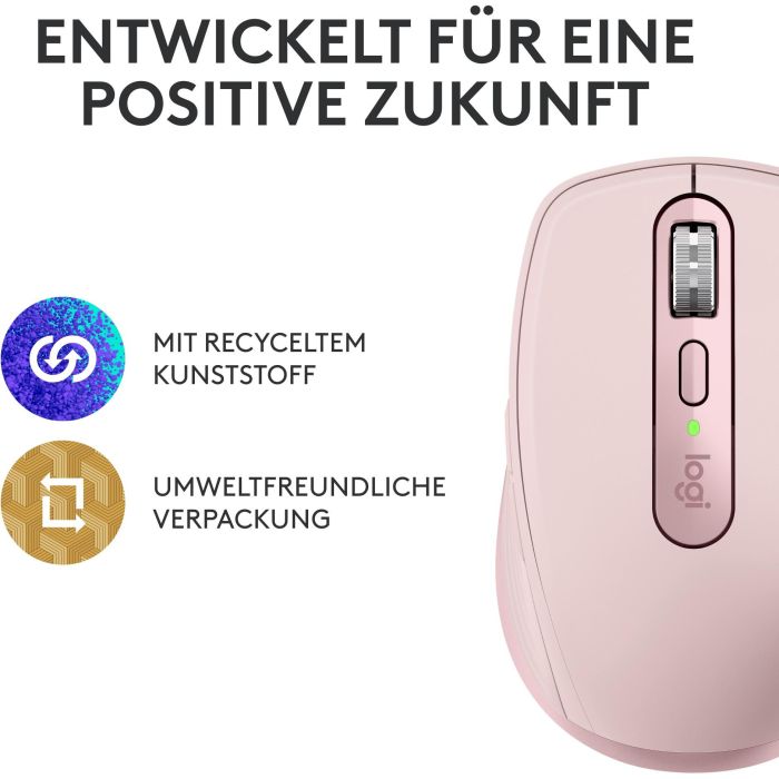 Logitech LOG1687828952016 Ratón Inalámbrico MX Anywhere 3S Bluetooth Clics Silenciosos 6 Botones Rosa 9