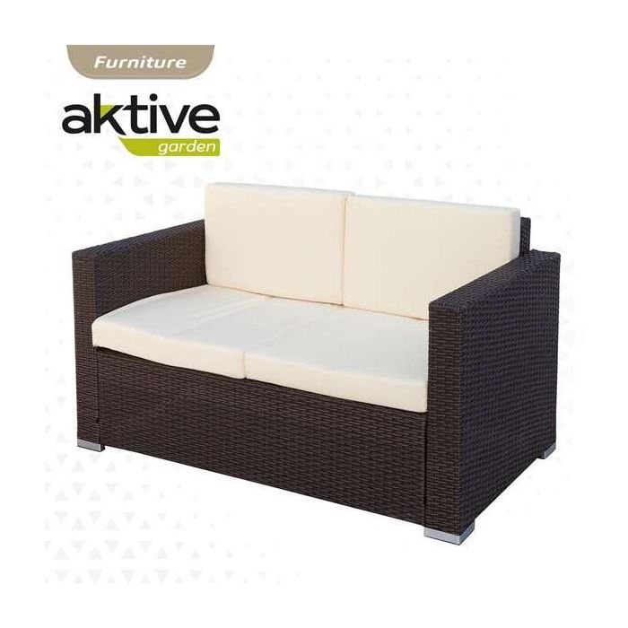 Conjunto de sofá (128x72 cm) + 2 sillones (71x72 cm) + mesa (80x50x32 cm) aktive 2 Conjunto de sofá (128x72 cm) + 2 sillones (71x72 cm) + mesa (80x50x32 cm) aktive 2