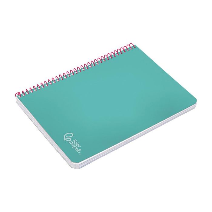 Cuaderno Espiral Liderpapel Din A5 Witty Tapa Dura 80H 90 gr Cuadro 4 mm Con Margen Color Turquesa 5 unidades 5