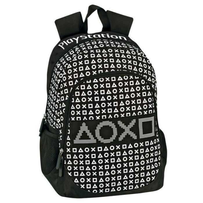 PERONA Mochila escolar Bits Playstation adaptable 42cm con 2 compartimentos y bolsillo portabotellas para portátil