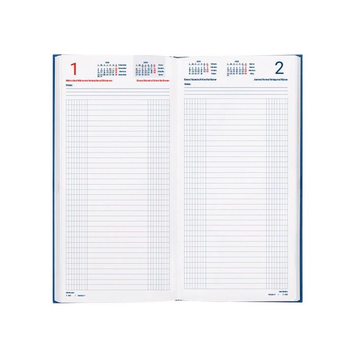 Dietario Liderpapel 2025 Dos Tercios 15x30,5 cm Color Azul Papel 70 gr 1