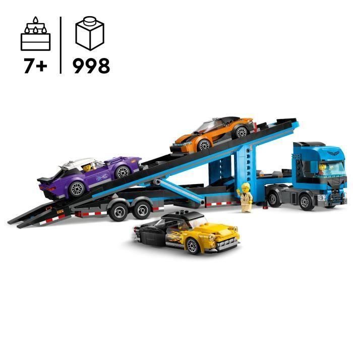 LEGO City 60408 Transporte de Coches Deportivos, 4 Vehículos para Niños 1 LEGO City 60408 Transporte de Coches Deportivos, 4 Vehículos para Niños 1