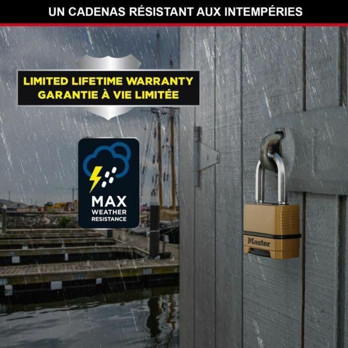 Master Lock M175EURDLF Candado de Alta Seguridad de Combinación, Zinc, Arco en L, Exterior 2 Master Lock M175EURDLF Candado de Alta Seguridad de Combinación, Zinc, Arco en L, Exterior 2