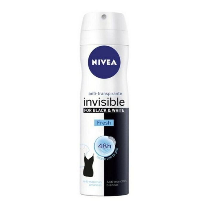 Nivea BLACK & WHITE INVISIBLE FRESH Desodorante Anti-transpirante Vaporizador Mujer 48h Protección Anti-manchas Blancas y Amarillas 200 ml Nivea BLACK & WHITE INVISIBLE FRESH Desodorante Anti-transpirante Vaporizador Mujer 48h Protección Anti-manchas Blancas y Amarillas 200 ml