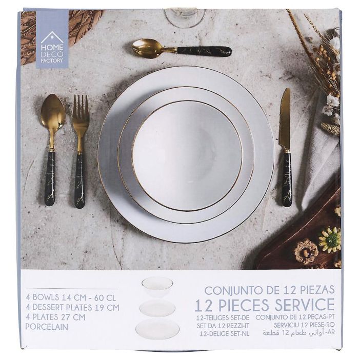 Vajilla 12 Piezas Porcelana Home Deco Factory 2 Vajilla 12 Piezas Porcelana Home Deco Factory 2