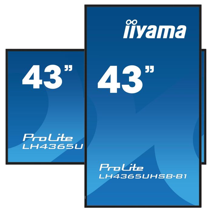 Iiyama LH4365UHSB-B1 Monitor Profesional 43" 4K UHD IPS 800 cd/m², Android 11, 24/7, WiFi, LAN, 2x HDMI, DP, USB, Altavoces 20W, Montaje VESA 400x400mm