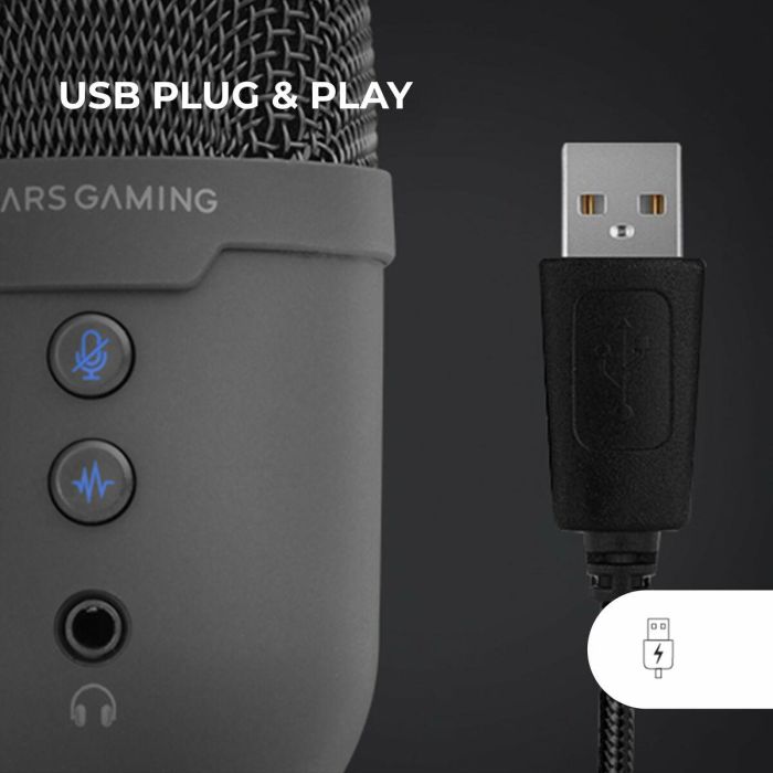 Mars Gaming Micrófono de Estudio USB Alta Definición, Cancelación de Ruido ENC, Cardioide, ARGB Flow, Plug & Play para Streaming, Gaming y Podcasting 3