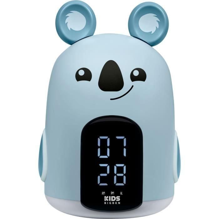 Despertador con luz nocturna - BIGBEN - Forma Koala - Pantalla LED, 3 melodías, Intensidad regulable, Fuente de alimentación. 230V