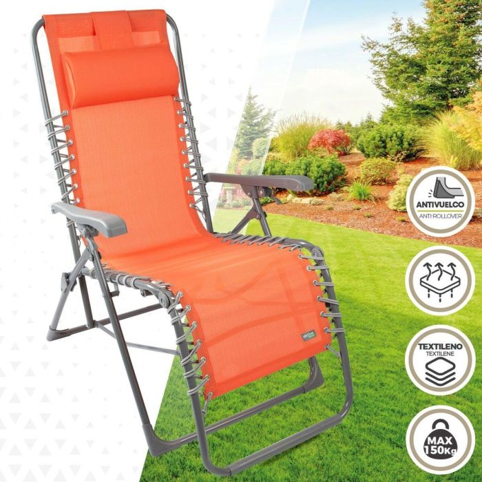 Tumbona textileno naranja aktive 160x52x76/106cm 5 Tumbona textileno naranja aktive 160x52x76/106cm 5