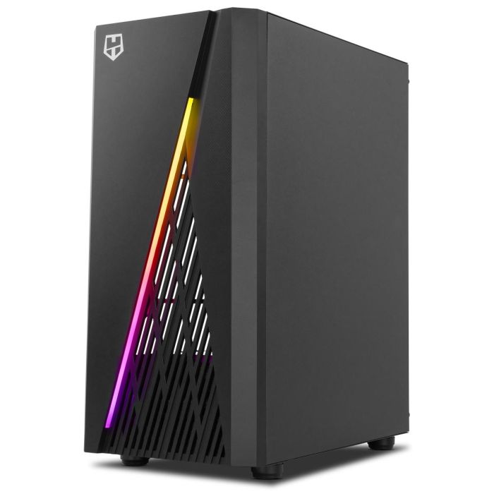 Nox Caja Ordenador Gaming Hummer Frost, Semitorre con LED ARGB Rainbow, Ventana Cristal Templado, Compatible con Gráficas Grandes 1