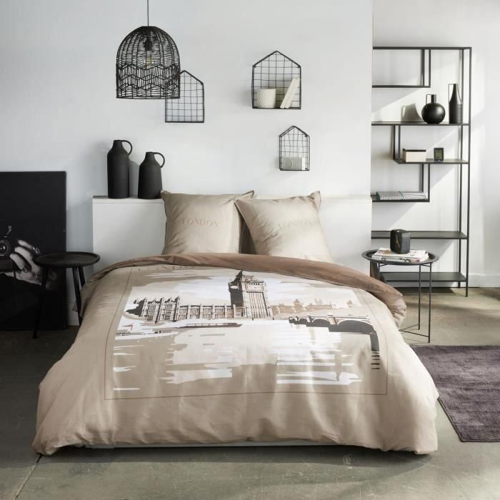 Juego de cama - TODAY - JAVA - 2 personas - 240x220 cm - Algodón - Estampado Londres - Beige Juego de cama - TODAY - JAVA - 2 personas - 240x220 cm - Algodón - Estampado Londres - Beige